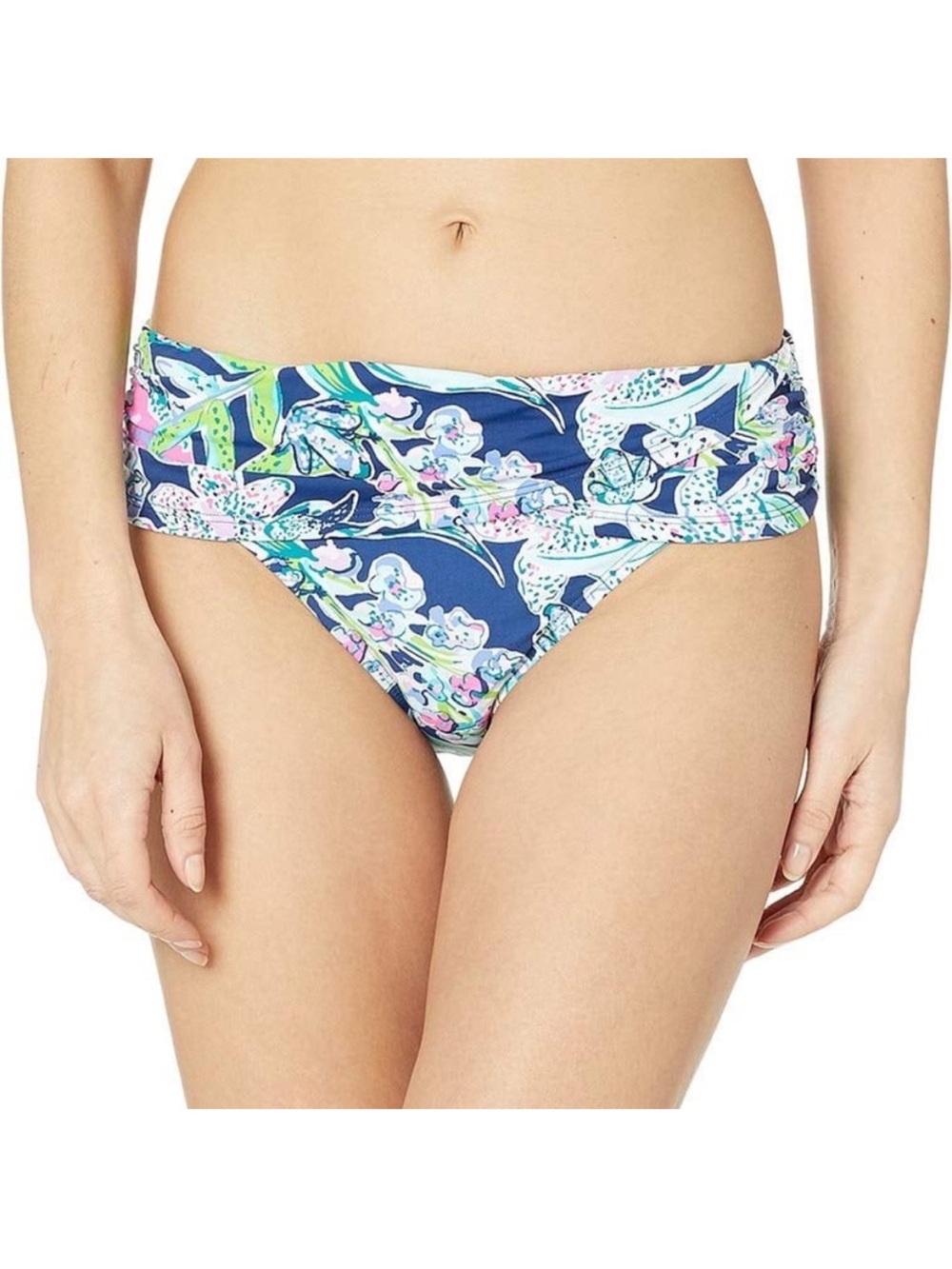 Lilly Pulitzer Lagoon Sarong Hipster Bottom Deep Sea Navy Sz 12